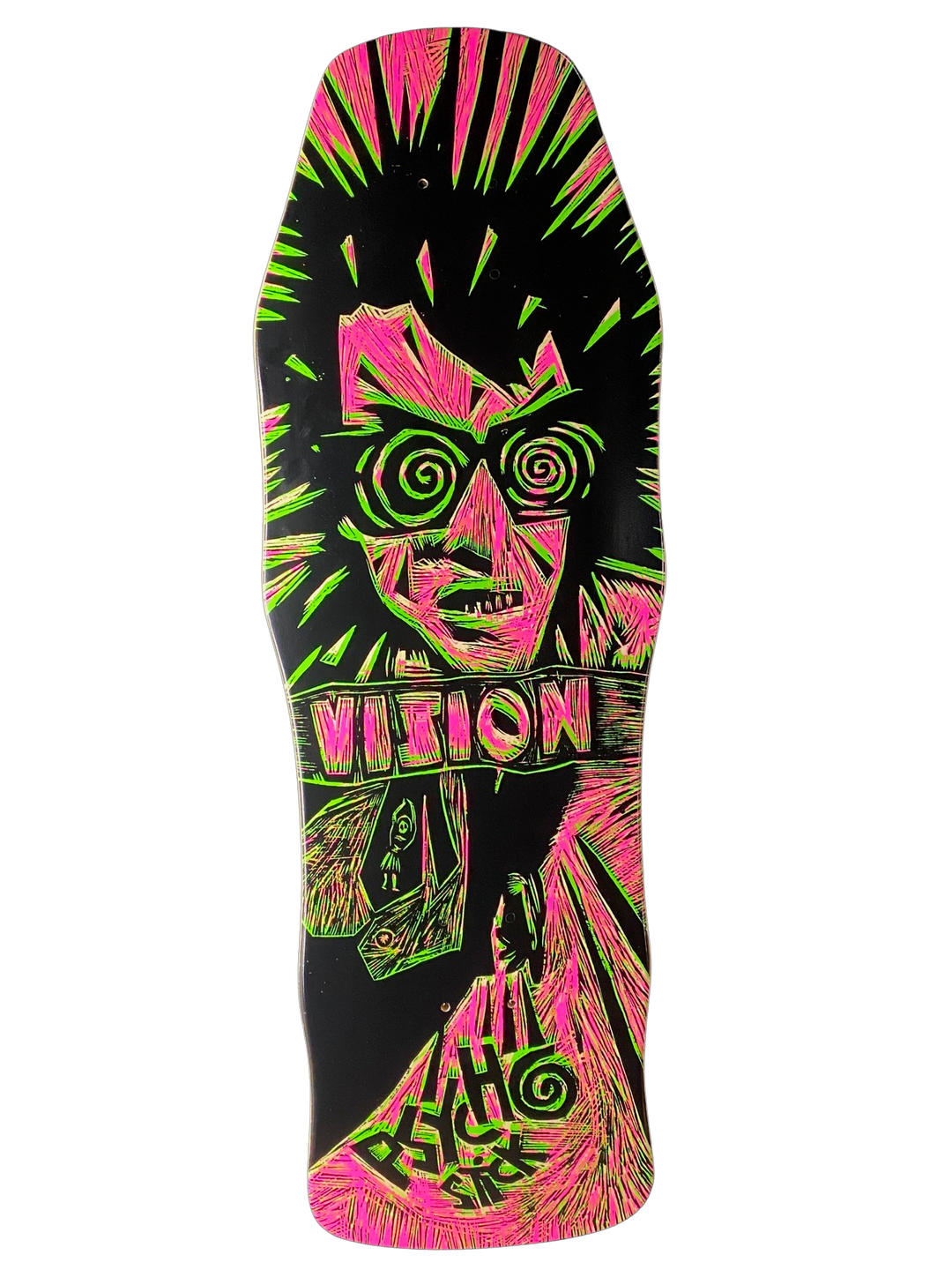 Vision Original Psycho Stick Woodcut Art 10" Skateboard Deck