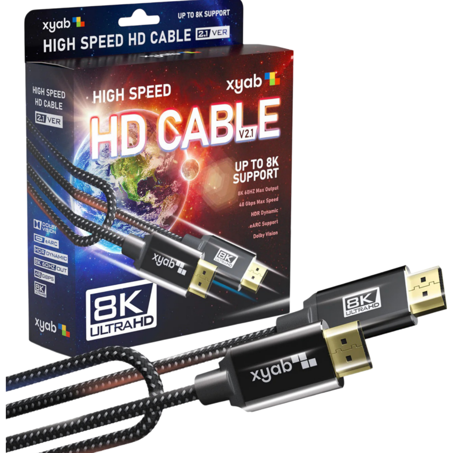 Universal HD 2.1 Ultra High-Speed Cable - 6FT (XYAB)