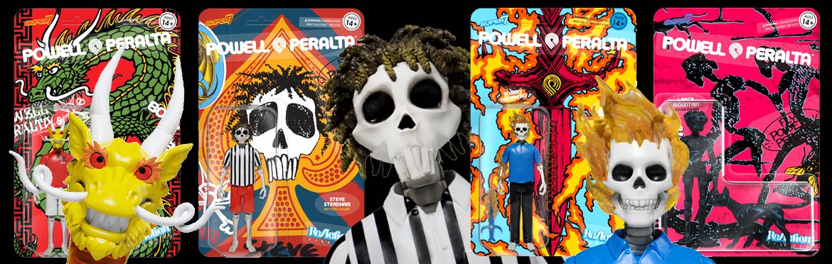 Super7 x Powell Peralta Steve Caballero, Lance Mountain, Steve Steadham & Tommy Guerrero Figures