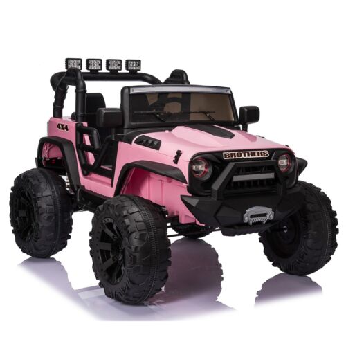 400W Pink Remote Control Ride-On Truck for Kids - Electric Power Wheels Toy