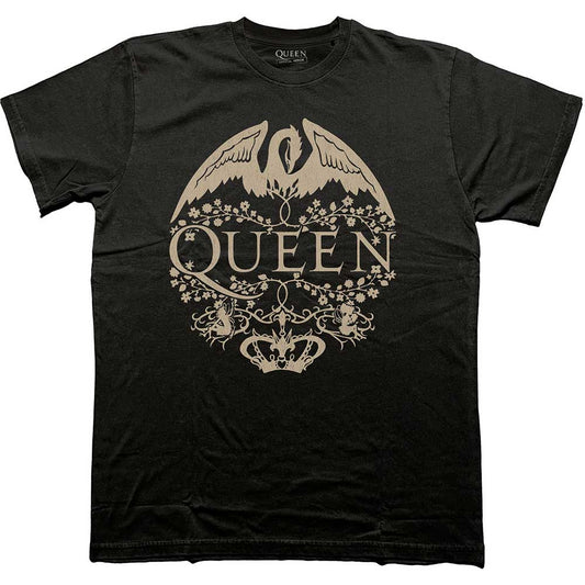 Queen Floral Crest Mono [T-Shirt] - Golden Apple Comics