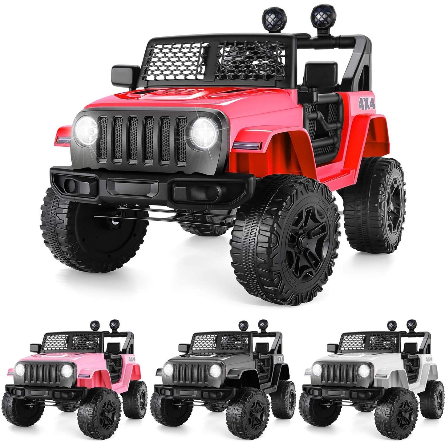 Remote Control Ride On Car for Kids with LED Lights - Battery Powered Toy Vehicle for Parent-Child Fun