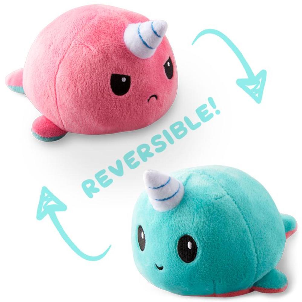 TeeTurtle Reversible Narwhal: Aqua/Pink (Mini)