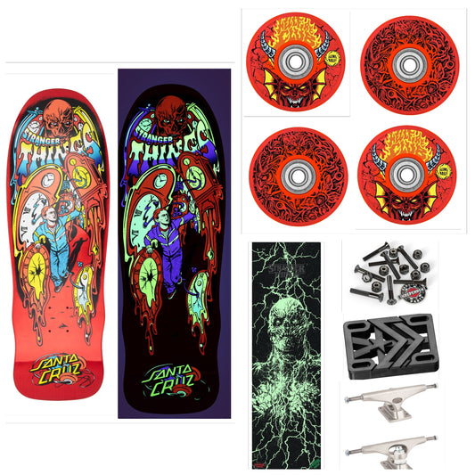 SANTA CRUX x STRANGER THINGS GRABKE MAX MELTING CLOCK 9.7" COMPLETE SKATEBOARD DECK