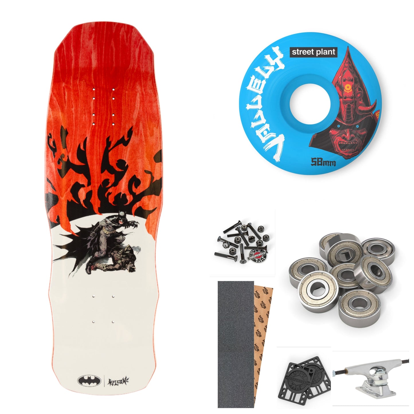 WELCOME X BATMAN "TALONS" 9.75" COMPLETE SKATEBOARD