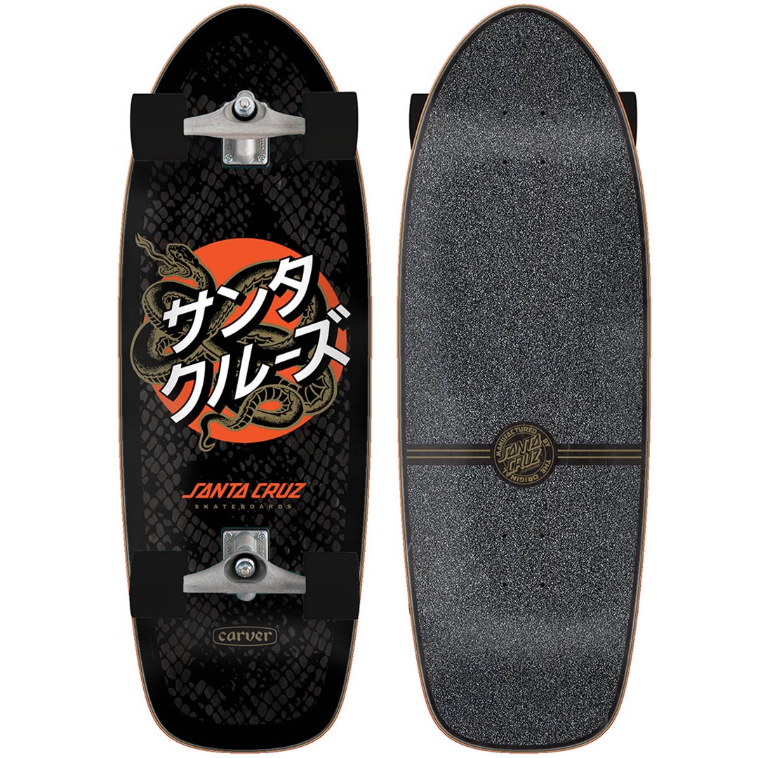 Santa Cruz x Carver Japanese Snake Dog Pig Cruiser 10.54" Complete Skateboard