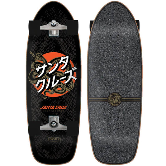 Santa Cruz x Carver Japanese Snake Dog Pig Cruiser 10.54" Complete Skateboard