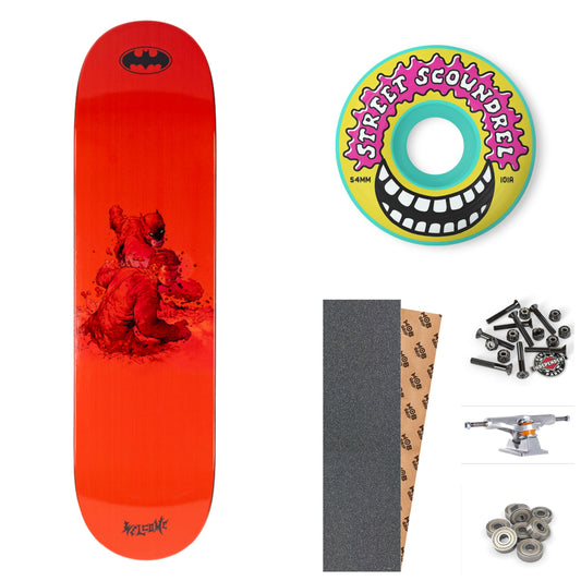 WELCOME X BATMAN "KNOCKOUT" 8.25" COMPLETE SKATEBOARD