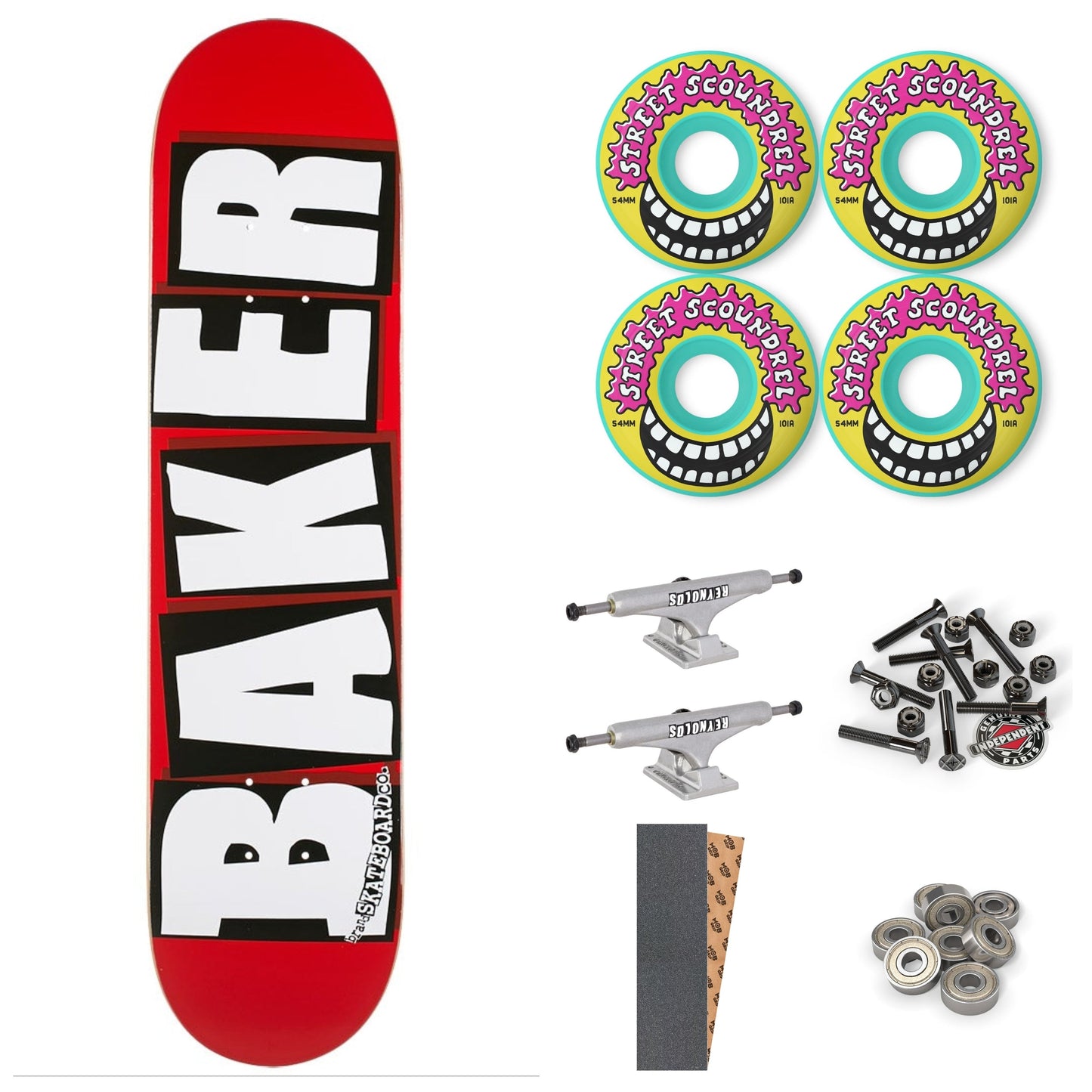 BAKER TEAM BRAND LOGO WHITE 8" COMPLETE SKATEBOARD