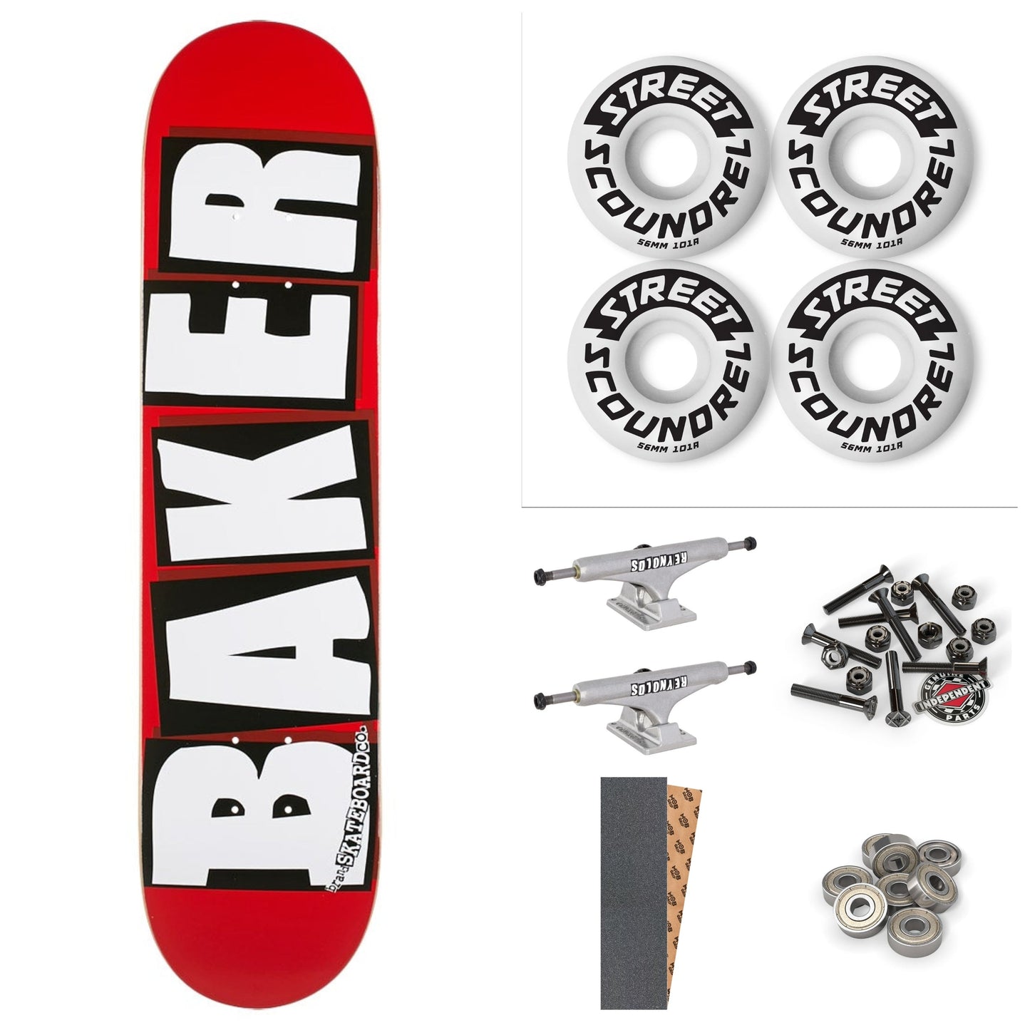 BAKER TEAM BRAND LOGO WHITE 8.6" COMPLETE SKATEBOARD