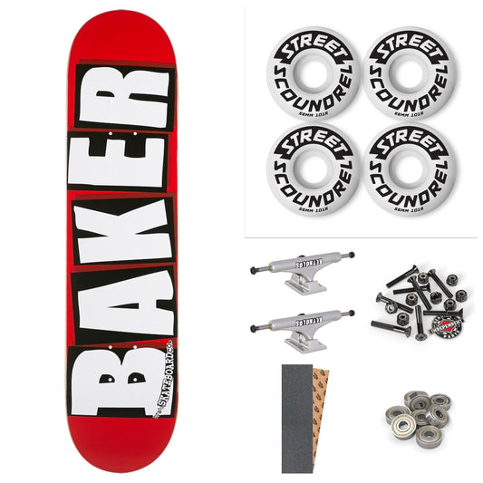 BAKER TEAM BRAND LOGO WHITE 8.6" COMPLETE SKATEBOARD