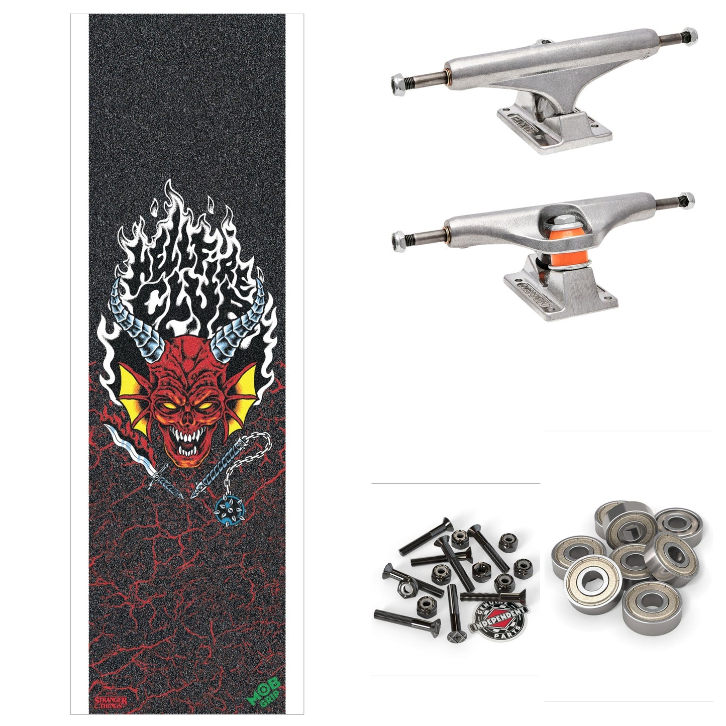 SANTA CRUZ x STRANGER THINGS HELLFIRE CLUB FLAMES 9" COMPLETE SKATEBOARD