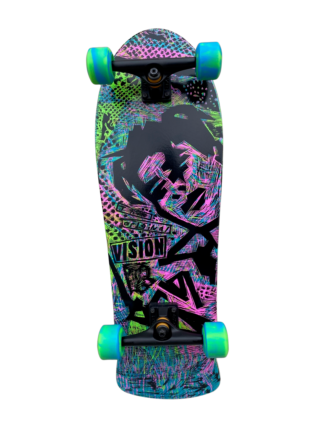 Vision Gonzales Original MG Woodcut Turquoise / Pink 10" Complete Skateboard