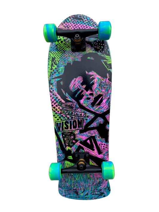 Vision Gonzales Original MG Woodcut Turquoise / Pink 10" Complete Skateboard