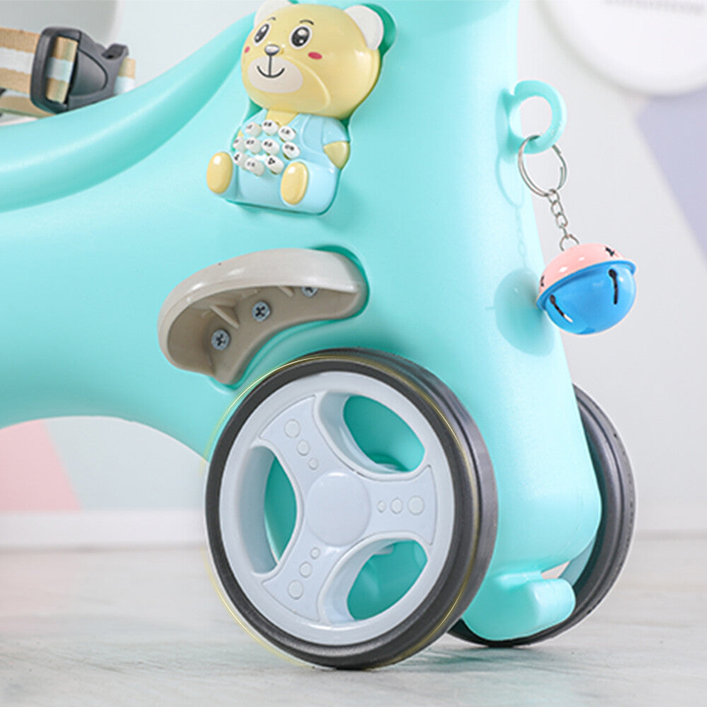 Toddler Ride-On Rocking Horse and Balance Bike with Push Handle and Backrest