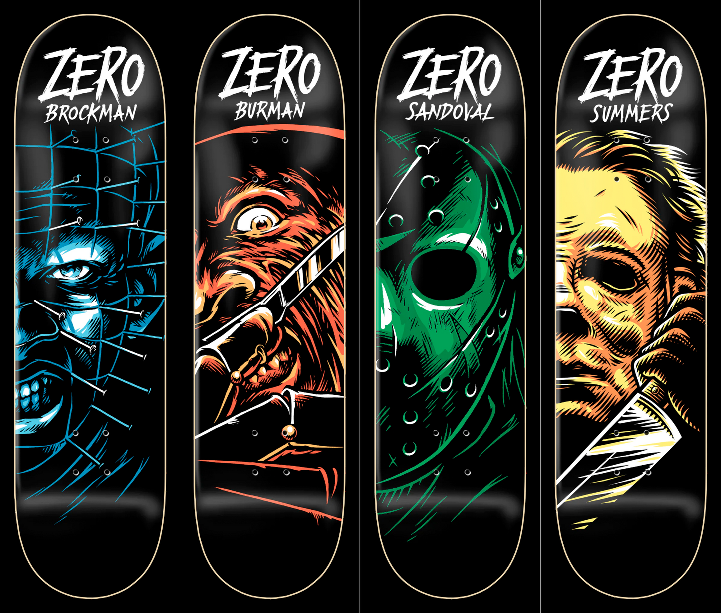 ZERO BROCKMAN FRIGHT NIGHT GLOW 8.25" SKATEBOARD DECK