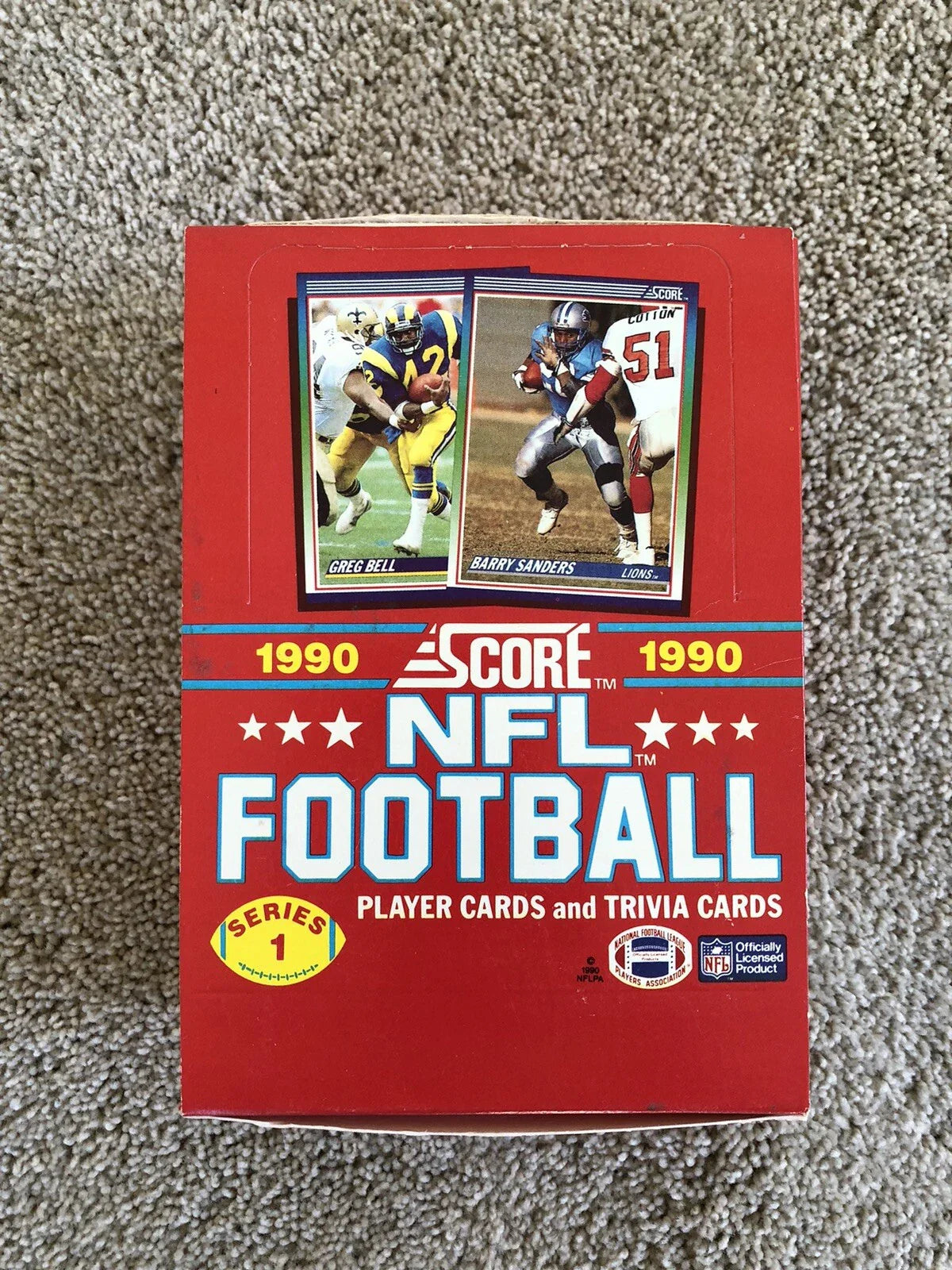 1990 SCORE FOOTBALL SERIES 1 WAX BOX (36 PACKS)