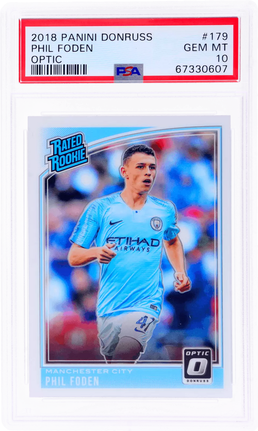 Graded 2018 Panini Donruss Phil Foden #179 Optic Rookie RC Soccer Card PSA 10 Gem Mint
