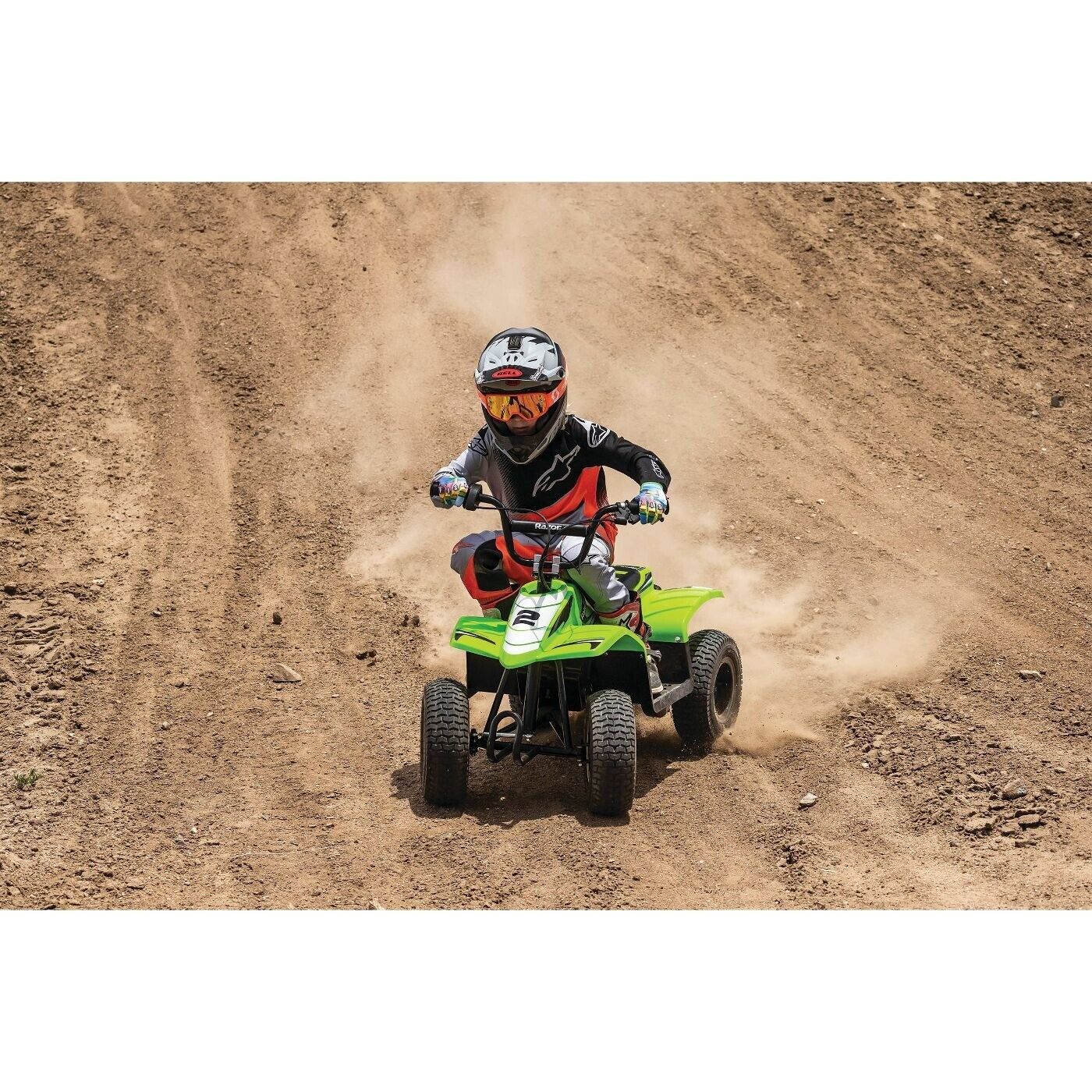 Razor 24V Dirt Quad SX McGrath Electric Ride-On - Green - Boost Motor Abilities