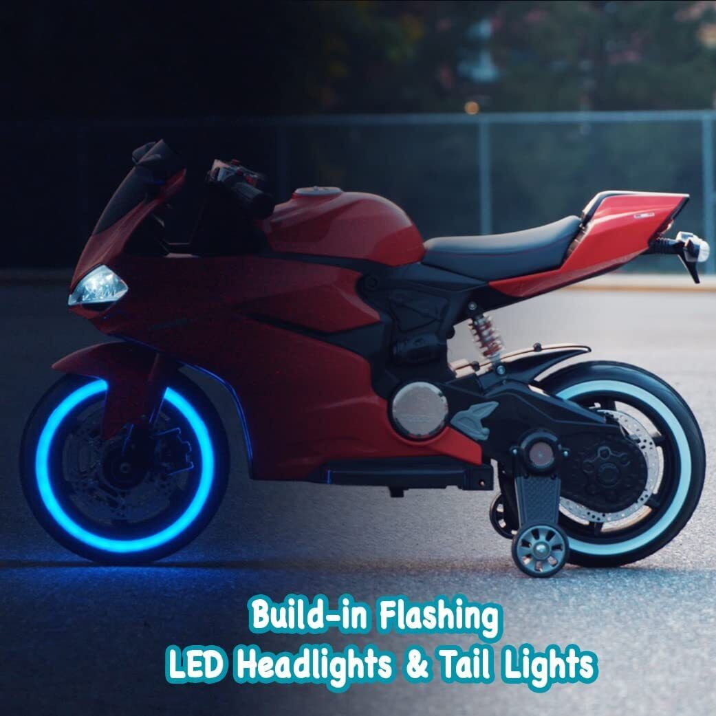 12V Kids Motorcycle Ride-On Toy with 4 MPH Speed and ASTM Approval