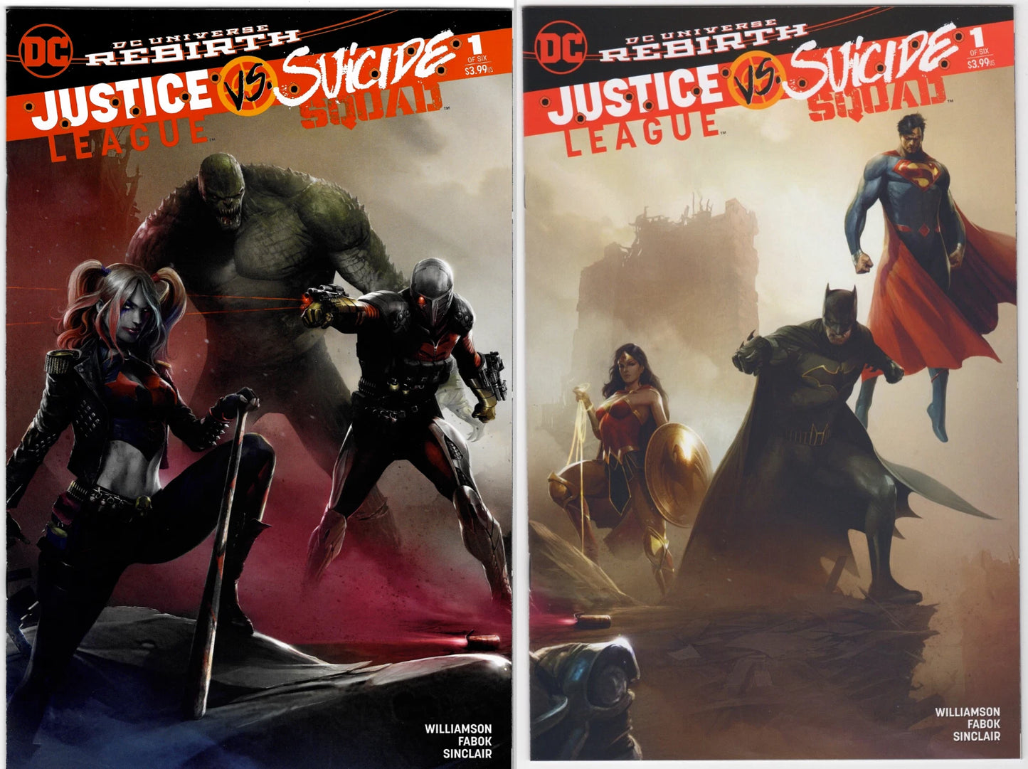Justice League Vs Suicide Squad #1 Francesco Mattina Connecting Color Variant Set of 2 (12/21/2016) Dc