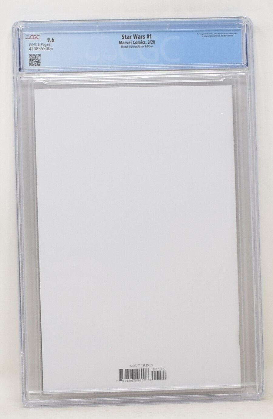 Star Wars 1 Marvel 2020 CGC 9.6 Thor Error Blank Miswrap Variant