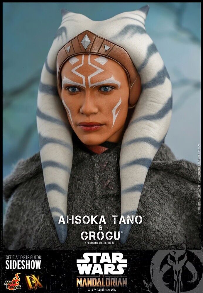 Star Wars Ahsoka Tano Grogu Mandalorian Hot Toys 1:6 Action Figure Disney Sideshow NIB