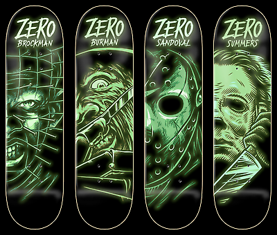 ZERO BROCKMAN FRIGHT NIGHT GLOW 8.25" SKATEBOARD DECK