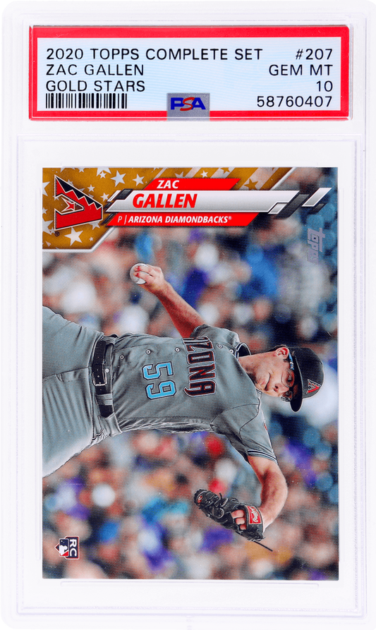 Graded 2020 Topps Complete Set Zac Gallen #207 Gold Stars Rookie RC Baseball Card PSA 10 Gem Mint