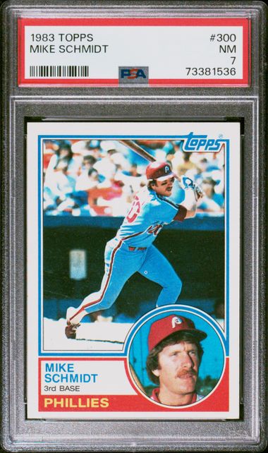Graded 1983 Topps Mike Schmidt #300 Baseball Card PSA 7 Near Mint
