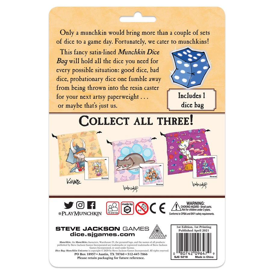 Dice Bag: Munchkin Unicorns - Golden Apple Comics