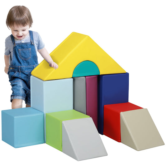 11-Piece Soft Foam Climbing Blocks Play Set for Toddlers and Babies