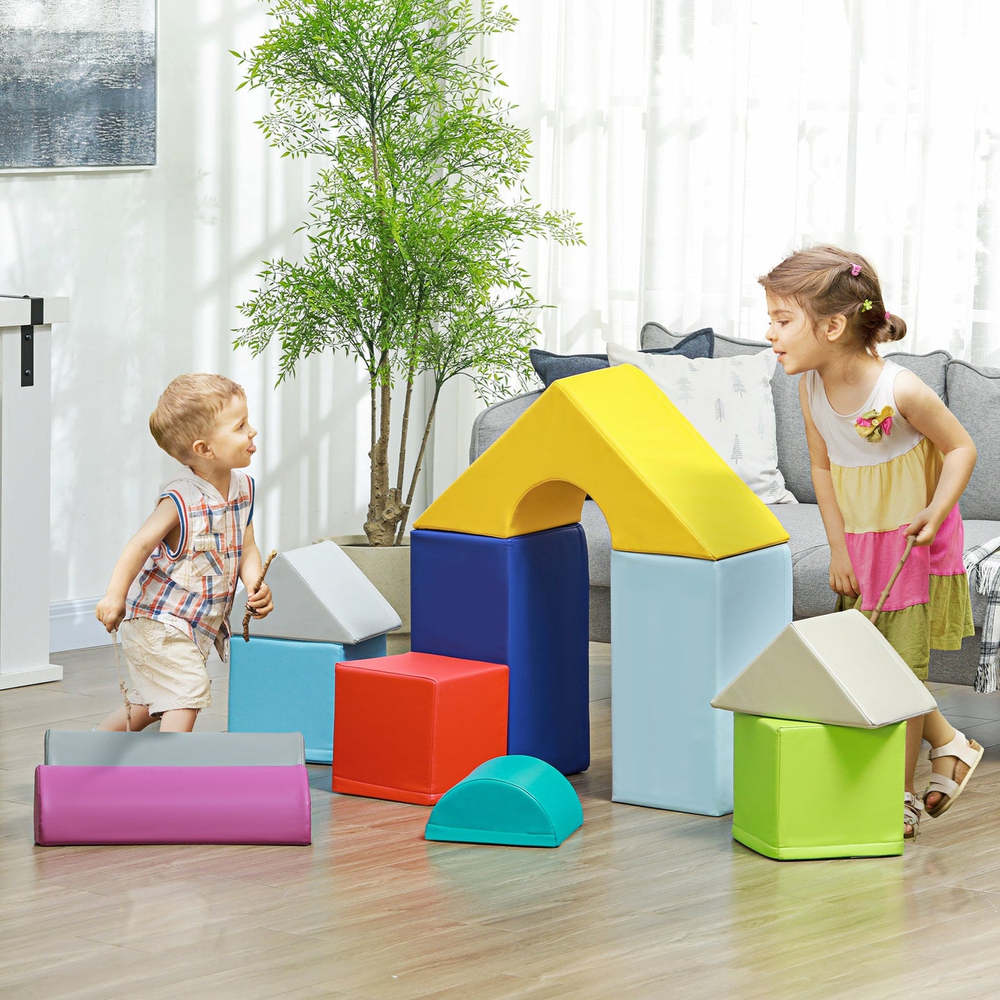 11-Piece Soft Foam Climbing Blocks Play Set for Toddlers and Babies