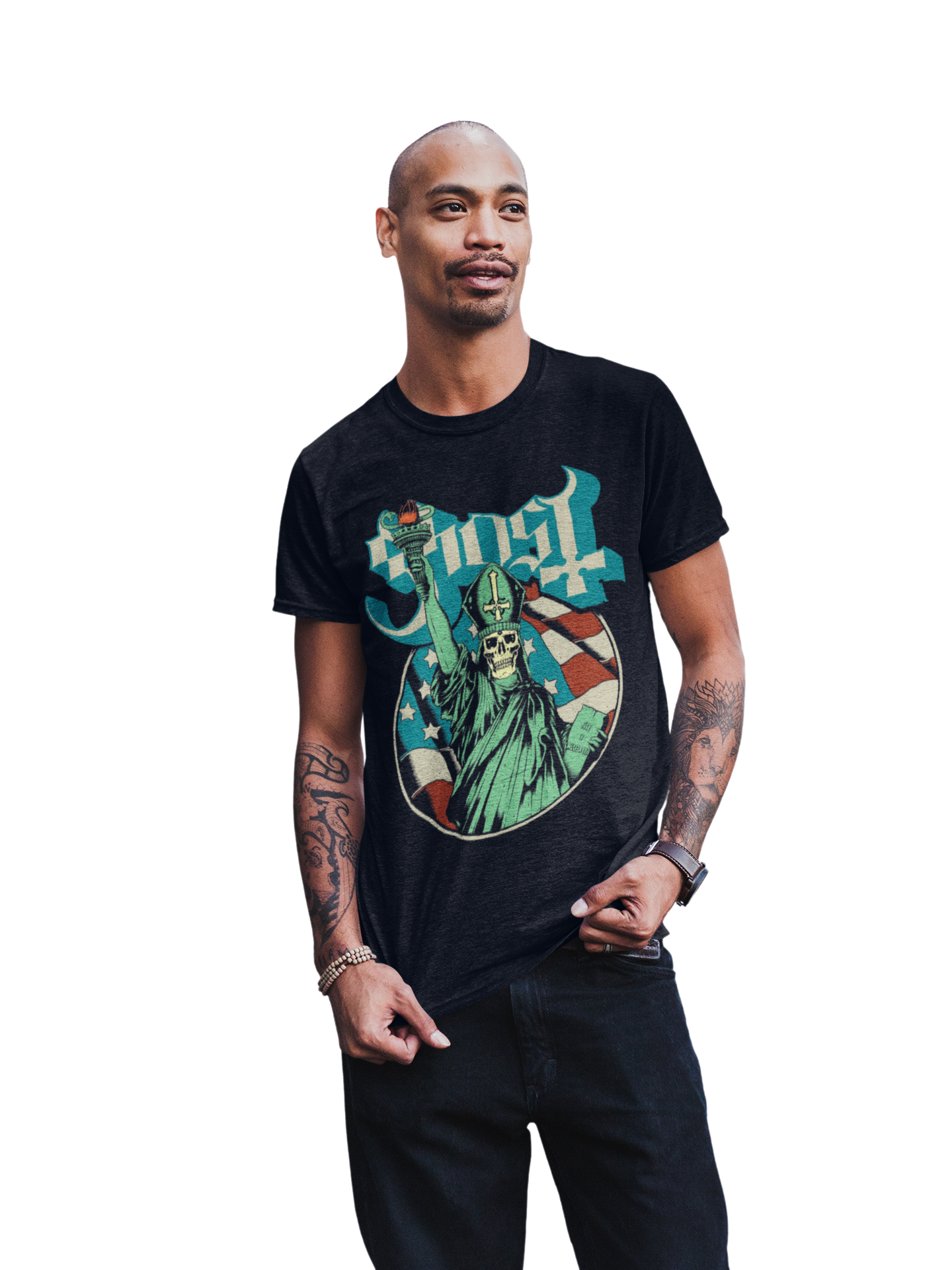 Ghost - Statue of Liberty Jumbo Print T-Shirt ()
