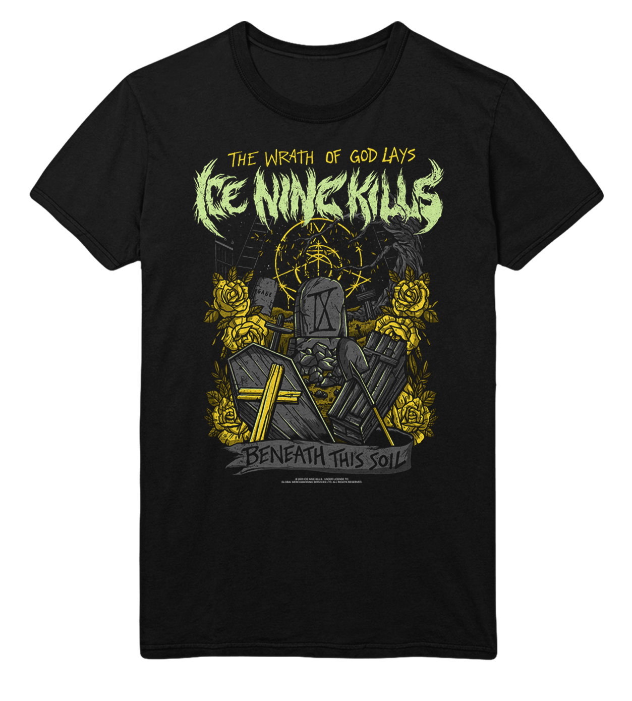 Ice Nine Kills Yellow Wrath Jumbo Print T-Shirt ()