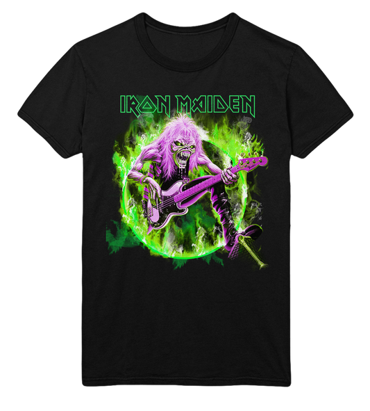 Iron Maiden Green Guitar Jumbo Print T-Shirt ()