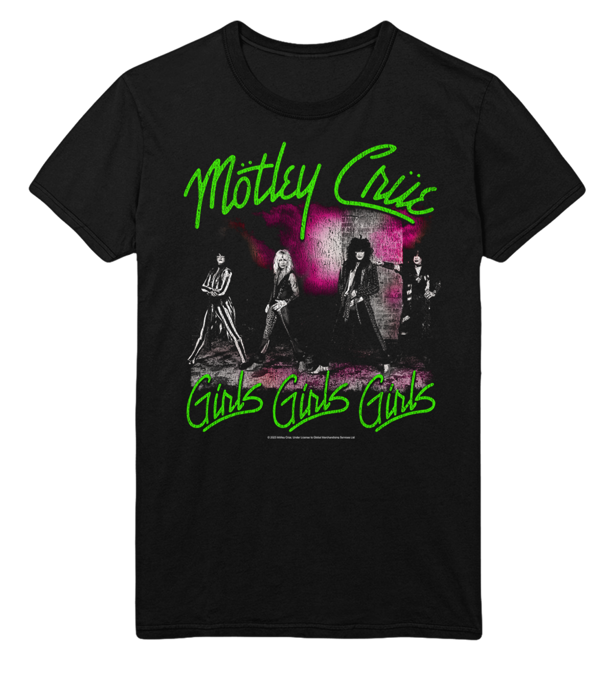 Motley Crue Green Girls Jumbo Print T-Shirt ()