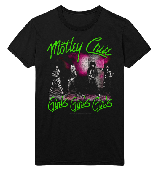 Motley Crue Green Girls Jumbo Print T-Shirt ()