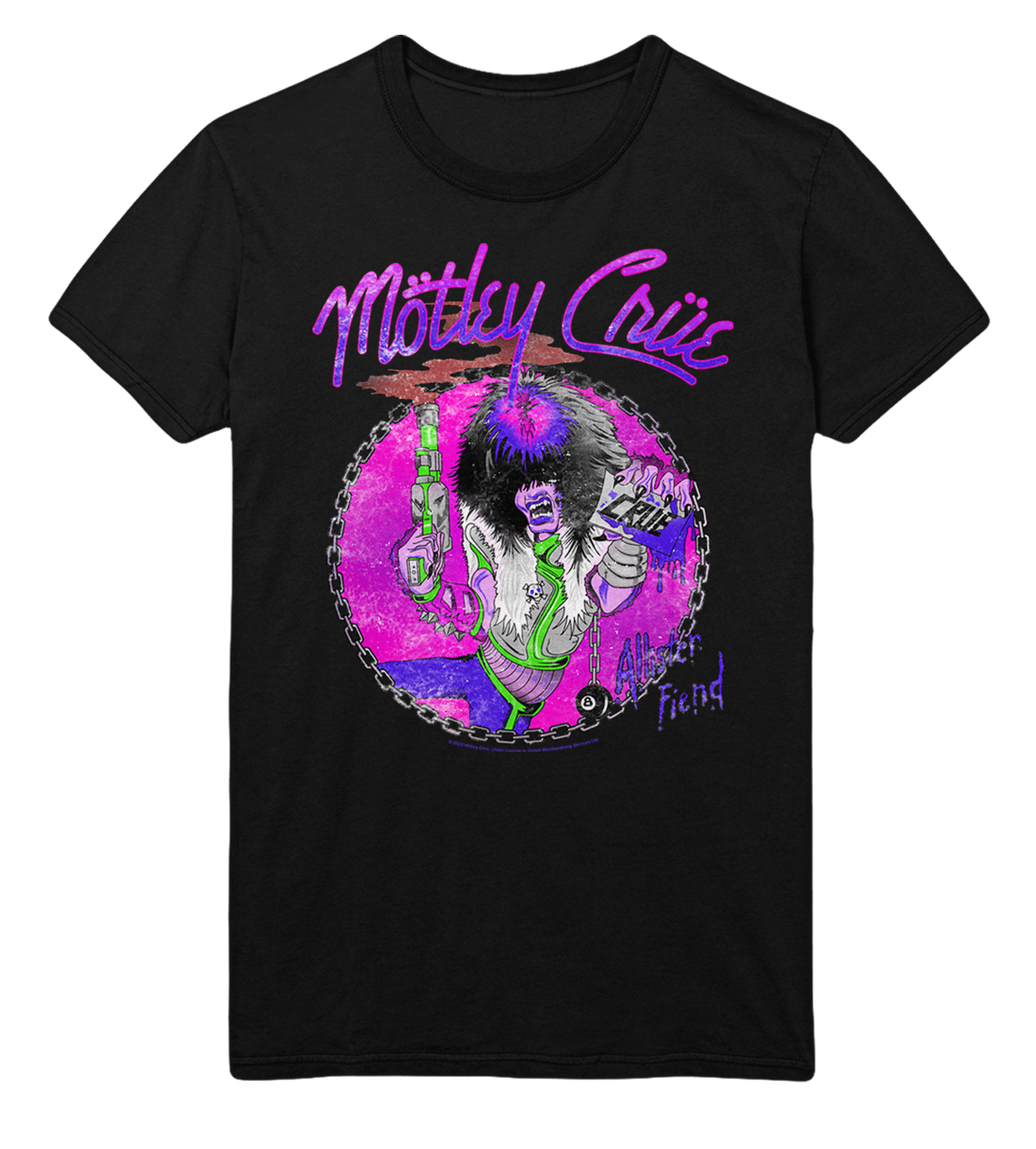 Motley Crue Purple Allister Jumbo Print T-Shirt ()
