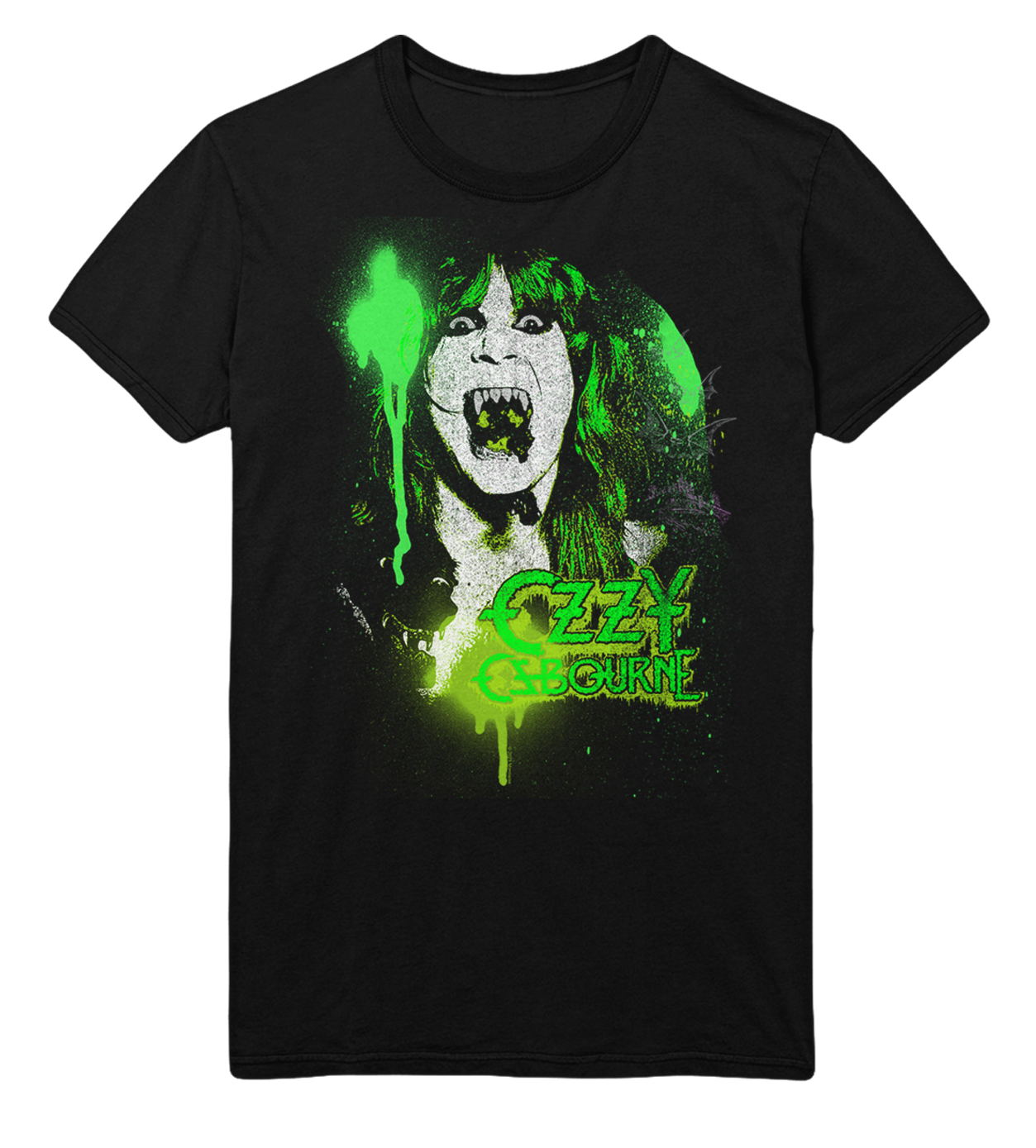 Ozzy Osbourne Green Screaming Jumbo Print T-Shirt ()