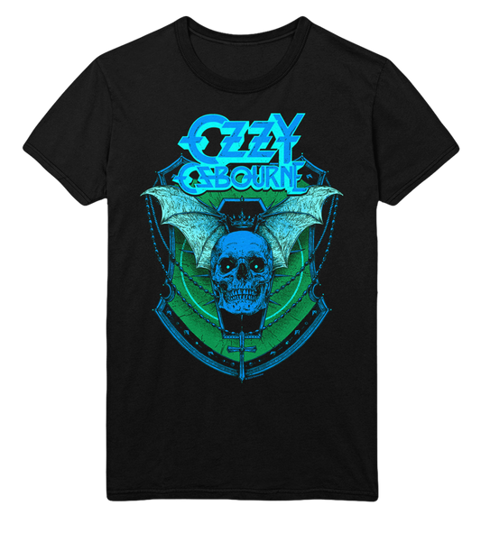 Ozzy Osbourne Neon Blue Bat Jumbo Print T-Shirt ()