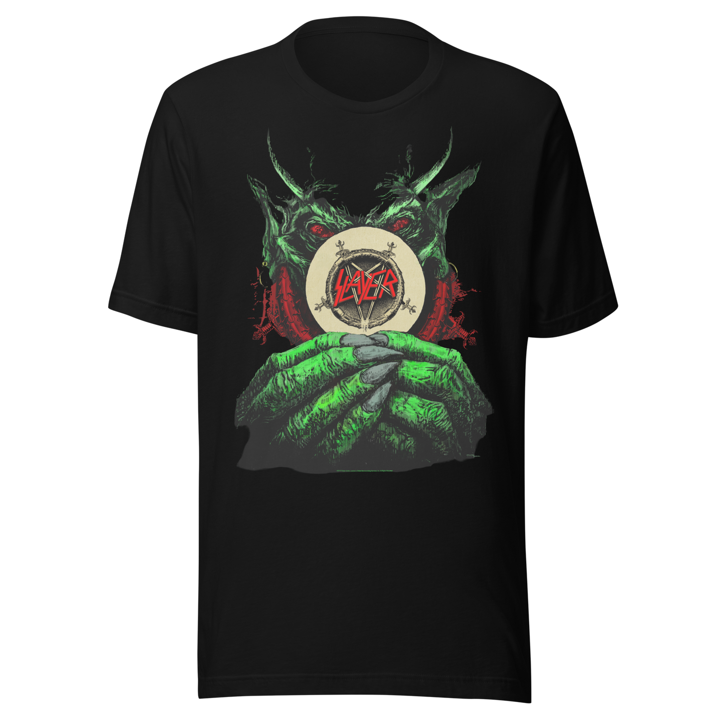 Slayer Demon Hands Vintage Jumbo Print T-Shirt ()