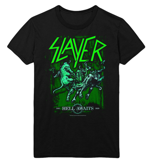 Slayer Neon Hell Awaits Jumbo Print T-Shirt ()