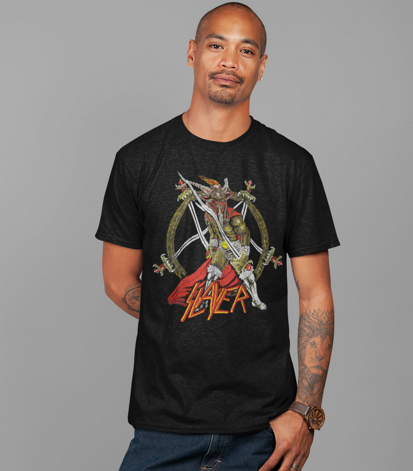 Stakes Slayer - Show No Mercy Jumbo Print T-Shirt [Apparel] - Golden Apple Comics