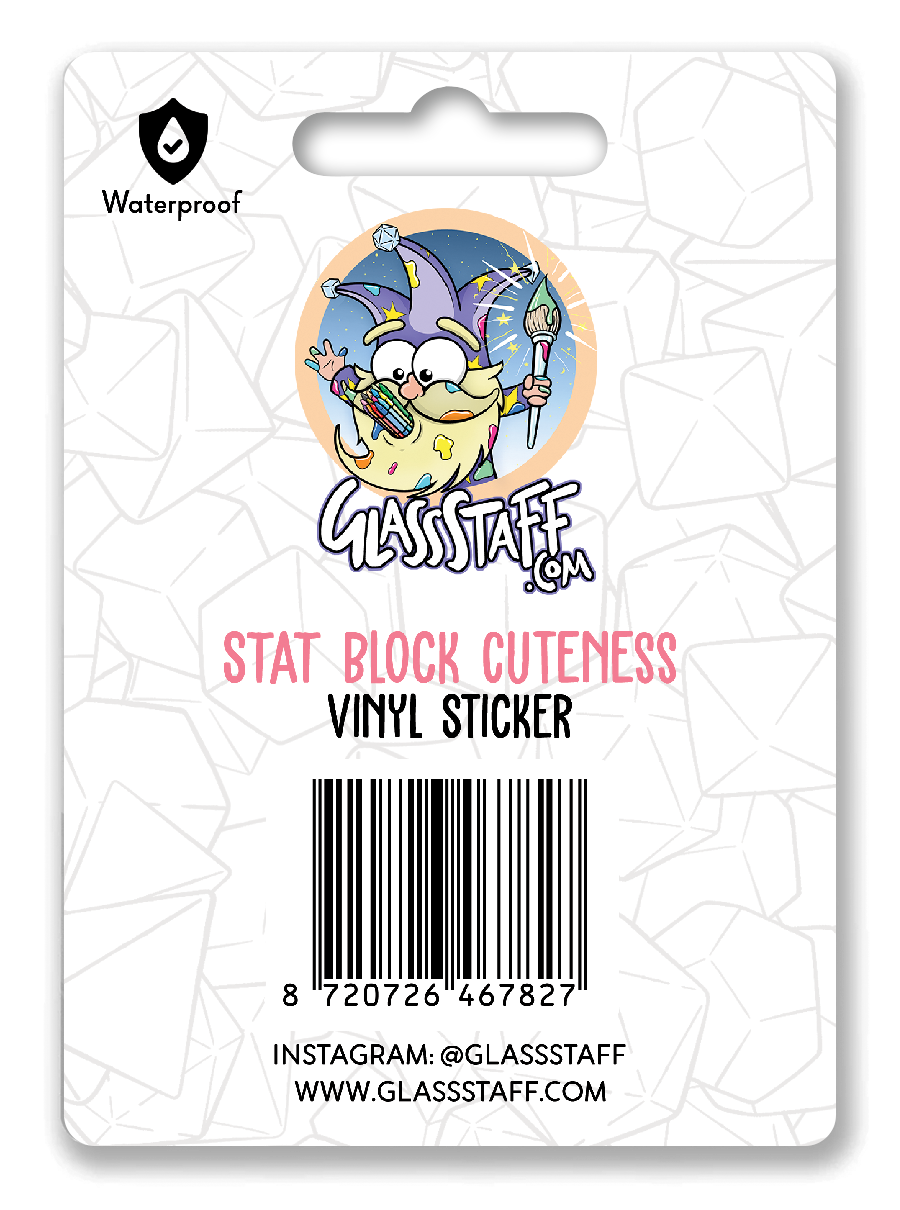 Sticker: Cute Stat Block Waterproof Die Cut