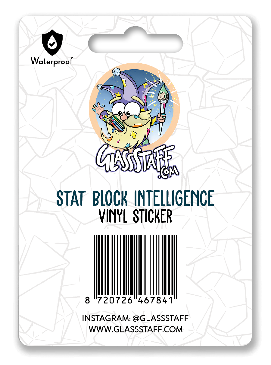 Sticker: Intelligence Stat Block Waterproof Die Cut