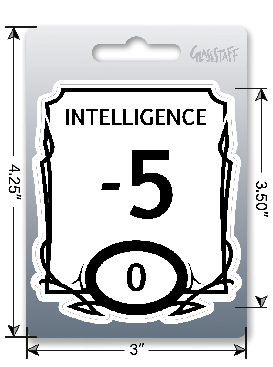 Sticker: Intelligence Stat Block Waterproof Die Cut