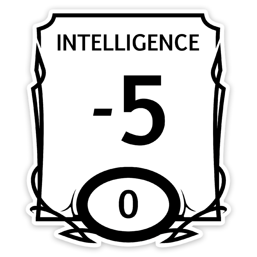 Sticker: Intelligence Stat Block Waterproof Die Cut