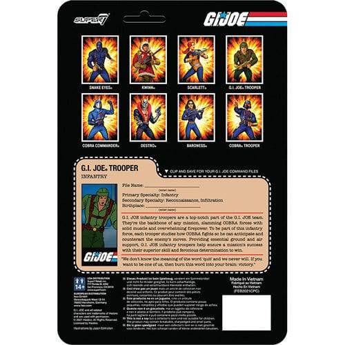 Super7 G.I. Joe 3 3/4-Inch ReAction Figure - Select Figure(s) - Golden Apple Comics