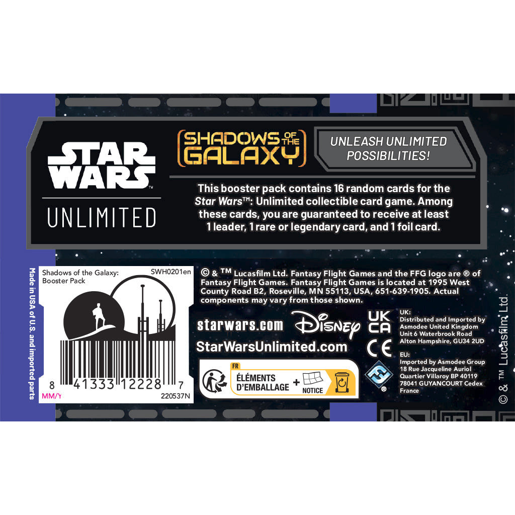 Star Wars: Unlimited - Shadows of the Galaxy Booster Pack